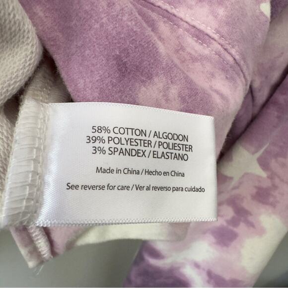 Wildfox Star Print Sweatshirt Crew Neck Long Sleeve Slit Hem Casual Stretch EUC - Picture 8 of 10